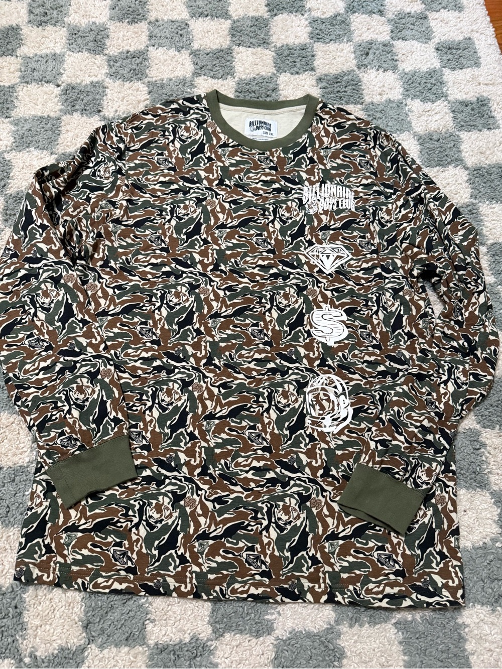 Billionaire Boys Club Ice Cream Camo Long Sleeve Shirt Astronaut Cotton Size XXL